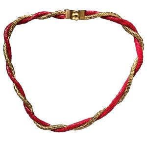 Braided Red & Gold Vintage Belt